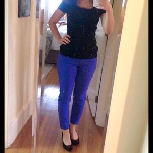 Bright Blue slim Fit Pants by The Limited